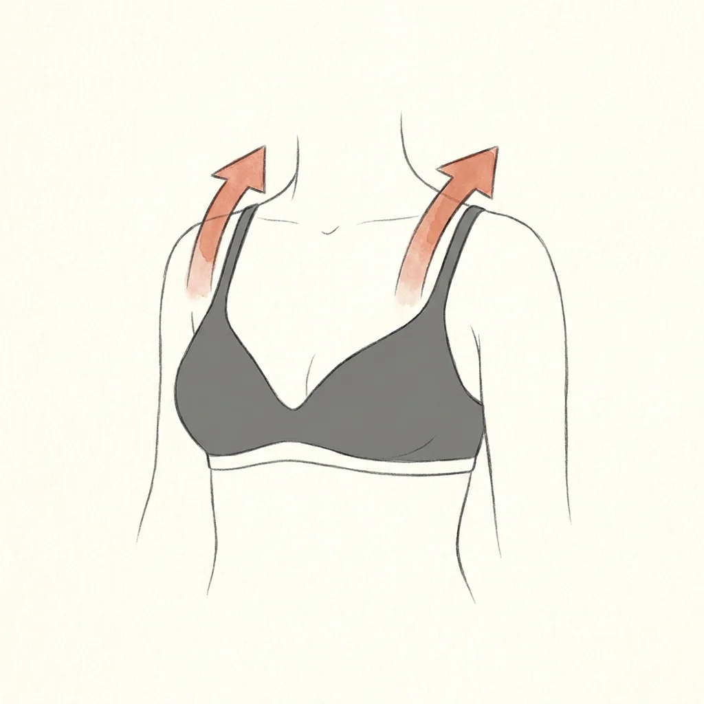 Torso met smalle 2 cm onderband — gewicht trekt aan de schouders