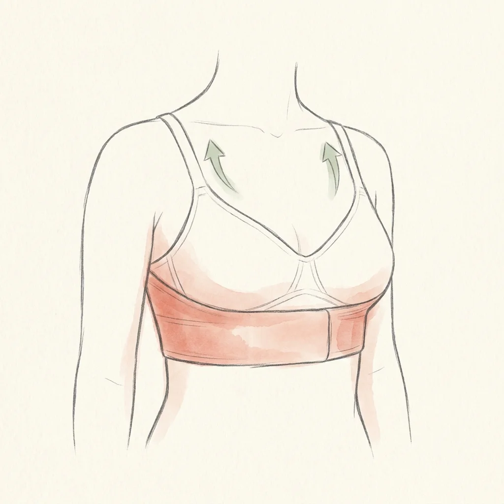 Torso met brede 8 cm onderband — gewicht verdeeld over de hele band